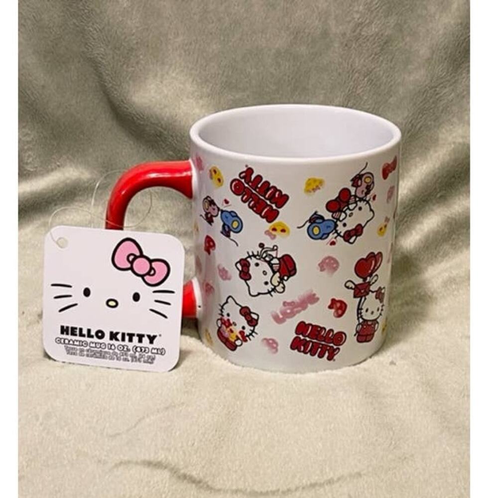 Hello Kitty Hearts & Love 16oz Ceramic Coffee Mug- NEW